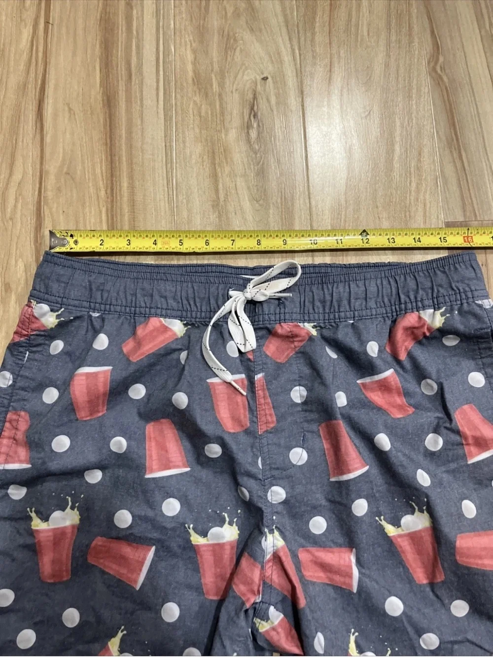 Men's Navy Shorts with Red Cup Print